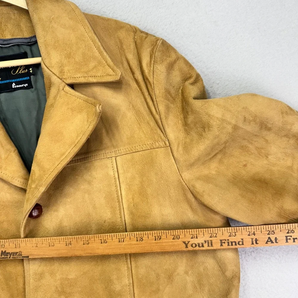 Vintage Pennys Suede Blazer‎ Jacket Tan Western Retro 3-Button 60s 70s Mens 44